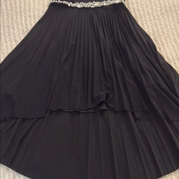 Elegant Black Kids Dress with Beaded Waist